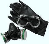 Gants, masque et lunettes de protection acide formique Kit de protection pour l'utilisation de l'acide formique