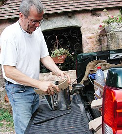 ajustage du rouleau au diamètre de l'enfumoir