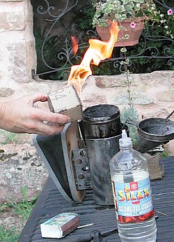 enfumoir: allumage du rouleau